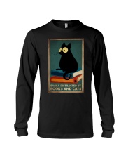 EASILY DISTRACTED BY BOOKS AND CATS Long Sleeve Tee tile