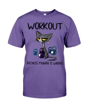 WORKOUT BECAUSE MURDER IS WRONG Premium Fit Mens Tee tile