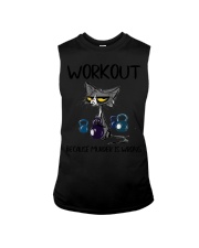 WORKOUT BECAUSE MURDER IS WRONG Sleeveless Tee tile
