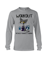 WORKOUT BECAUSE MURDER IS WRONG Long Sleeve Tee tile