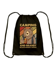 CAMPING AND BRANDY BECAUSE MURDER IS WRONG Drawstring Bag tile