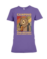 CAMPING AND BRANDY BECAUSE MURDER IS WRONG Premium Fit Ladies Tee tile