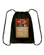 MY HOUSE MY CAT MY RULES Drawstring Bag tile