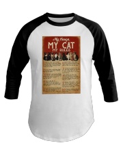 MY HOUSE MY CAT MY RULES Baseball Tee tile