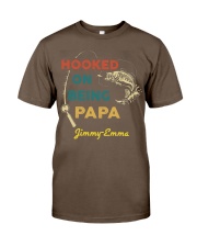 HOOKED ON BEING PAPA - CUSTOM NAME Classic T-Shirt tile