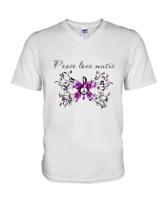 Peace Love Music V-Neck T-Shirt thumbnail