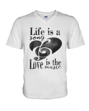 LIFE IS A SONG LOVE IS A MUSIC V-Neck T-Shirt thumbnail