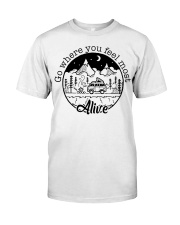 GO WHERE YOU FEEL MOST Premium Fit Mens Tee front