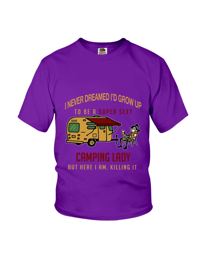 Camping lady Youth T-Shirt