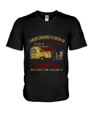Camping lady V-Neck T-Shirt thumbnail