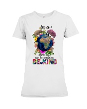 PEACE BE KIND Premium Fit Ladies Tee thumbnail