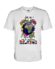 PEACE BE KIND V-Neck T-Shirt thumbnail