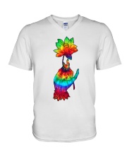 Lotus Flower TIe Dye V-Neck T-Shirt thumbnail