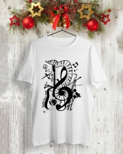 PEACE LOVE MUSIC Classic T-Shirt lifestyle-holiday-crewneck-front-2