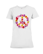 PEACE SIGN FLOWER Premium Fit Ladies Tee thumbnail