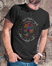 Myself What A Wonderful World Classic T-Shirt lifestyle-mens-crewneck-front-4