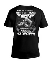 I ASK GOD TO MAKE ME A BETTER MAN AND AN ANGEL V-Neck T-Shirt thumbnail