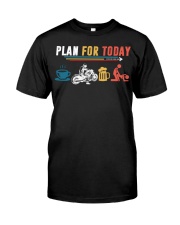 Men Plan for Today Coffee Biker Beer Make Love Sex Shirt Classic T-Shirt front