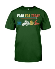 Men Plan for Today Coffee Biker Beer Make Love Sex Shirt Classic T-Shirt tile