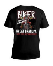 BIKER - DAD - GRANDPA - GREAT GRANDPA V-Neck T-Shirt tile