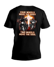Four Wheels Move The Body Two Wheels Move The Soul V-Neck T-Shirt tile