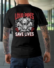 Loud Pipes Save Lives Classic T-Shirt lifestyle-mens-crewneck-back-3