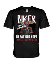 WHY DID I BECOME A BIKER - FRONT PRINTED V-Neck T-Shirt tile
