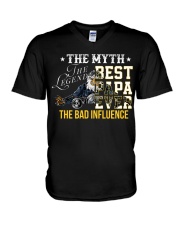 BEST PAPA EVER - THE MYTH - THE LEGEND - THE BAD INFLUENCE V-Neck T-Shirt tile