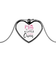 MOM IS A LITTLE JUST ABOVE QUEEN Metallic Heart Necklace thumbnail