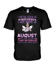 BD Unicorn August I Am The Queen G1L1-05-180122 V-Neck T-Shirt tile