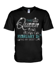 BD This Queen Was Born On Feb 26 V-Neck T-Shirt tile