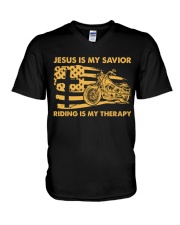 Motorcycle Jesus Is My Savior G1T1-04-150222 V-Neck T-Shirt tile