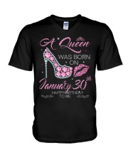 A Queen Was Born On Jan 30 V-Neck T-Shirt tile