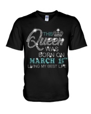 BD This Queen Was Born On Mar 15 V-Neck T-Shirt tile