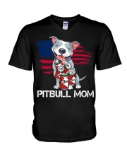 Pitbull Mom Shirt AD96 V-Neck T-Shirt tile