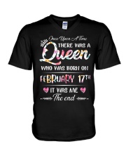 A Queen In Feb 17 V-Neck T-Shirt tile