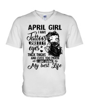 BD - Tatoo April Girl Shirt AD96 V-Neck T-Shirt tile
