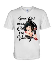 BD - Vintage June Girl AD96 V-Neck T-Shirt tile