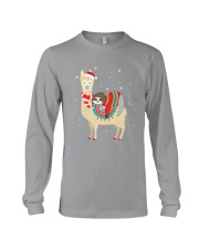 Sloth Riding Llama Santa Snowflake Christmas Gift Long Sleeve Tee tile