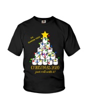 2020 Funny Quarantine Christmas Toilet Paper Tree Youth T-Shirt tile