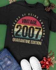 Vintage 2007 Quarantine Edition Birthday Classic T-Shirt apparel-classic-tshirt-lifestyle-back-69