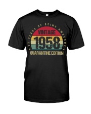 Vintage 1958 Quarantine Edition Birthday Classic T-Shirt front