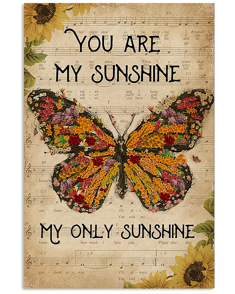 Music Sheet Let It Be Butterfly Vertical 11x17 Poster