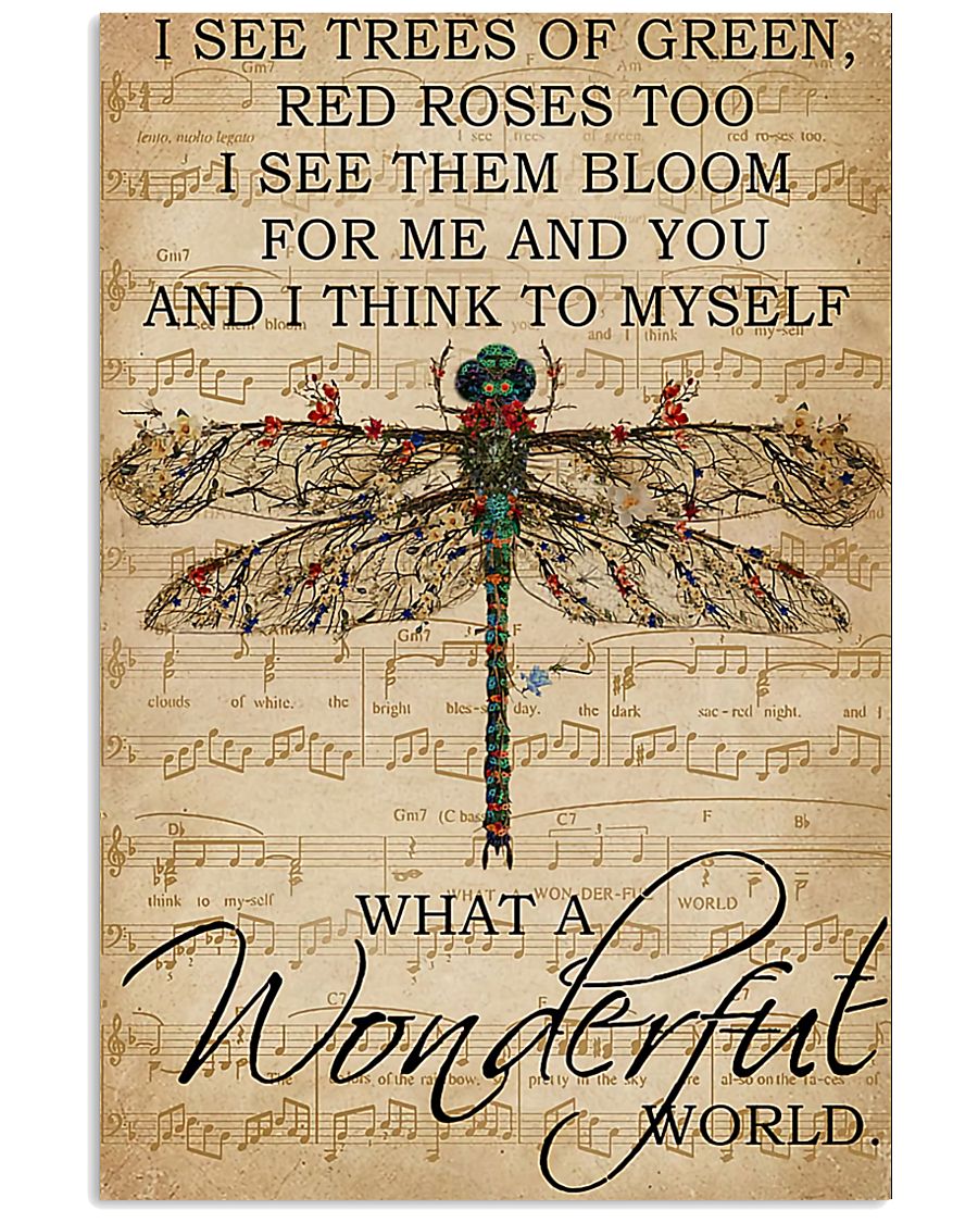 Music Sheet And I Think Dragonfly Vertical 11x17 Poster
