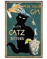 Mix your Gin with Catz bitters Black cat 16x24 Poster front