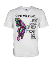 September girl V-Neck T-Shirt tile