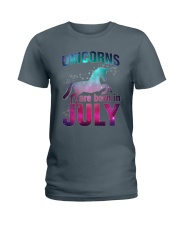 Unicorns Are Born in July T-Shirt Gift For July Qu Ladies T-Shirt thumbnail