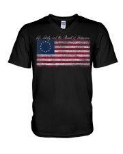 Life Liberty and the Pursuit of Happiness Flag V-Neck T-Shirt thumbnail