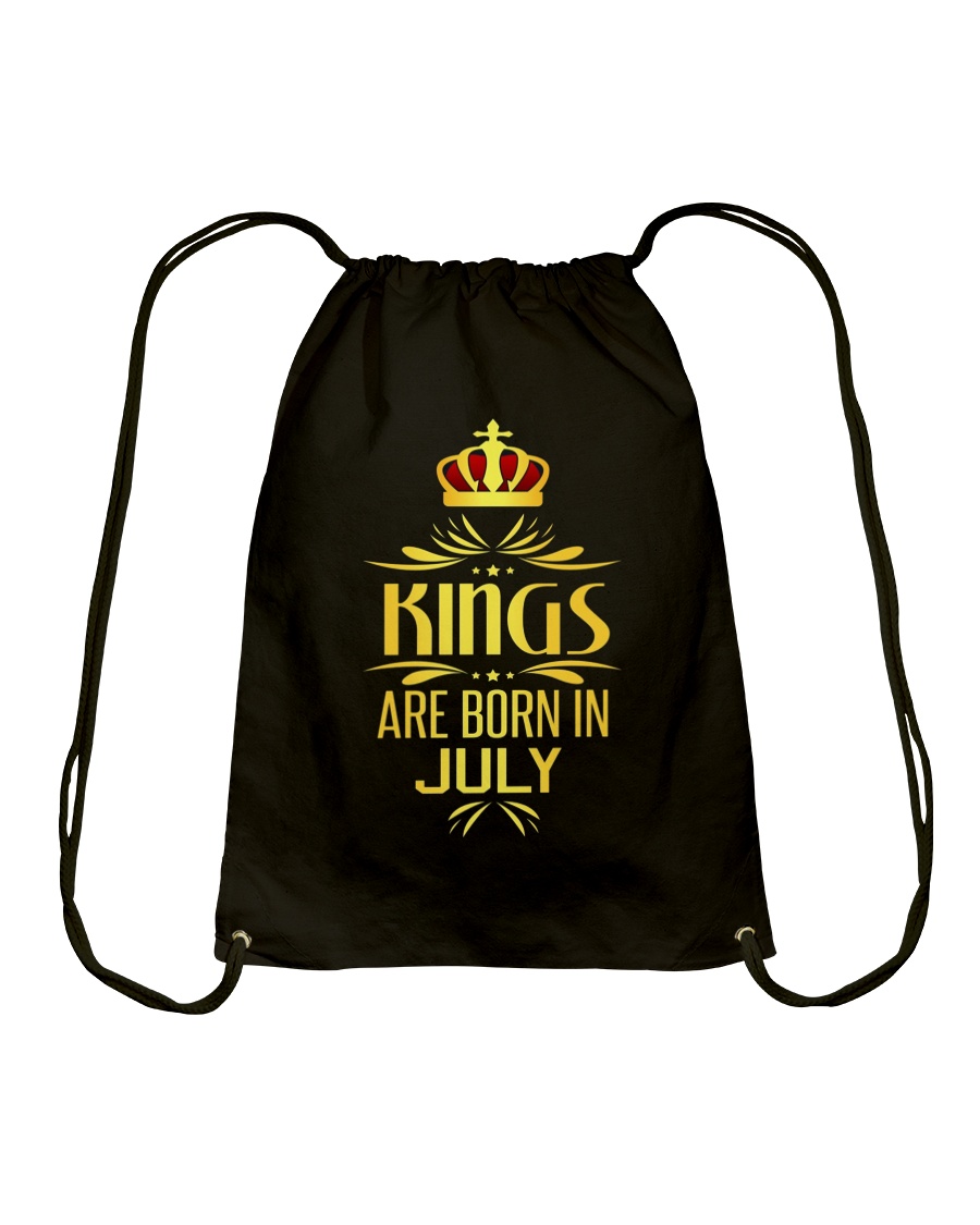 Kings Are Born In July T-shirt Drawstring Bag