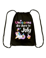 Unicorns Are Born in July T-Shirt Cute Unicorn Bi Drawstring Bag thumbnail